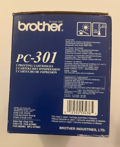 Brother PC-301 Printing Cartridge 1 Cartridge Only - FAX-750, 770, 775 - Picture 3 of 3