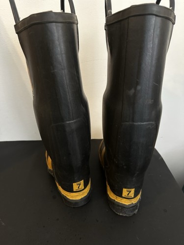 Servus Feuerwehr Gummistiefel Herren Größe 7M Stahlkappe Damengröße 8,5 Farm Chore - Bild 4 von 6