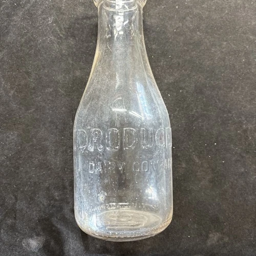 PRODUCER DAIRY CO. 1 QUART EMBOSSED MILK BOTTLE (WILLIAMSPORT, PA.)