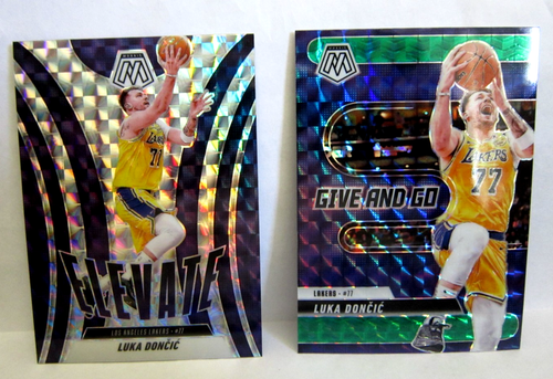 Luka Doncic 2024-25 Mosaic Elevate Silver Prizm&Give&Go Green/Blue Prizm!Lakers - Picture 2 of 3