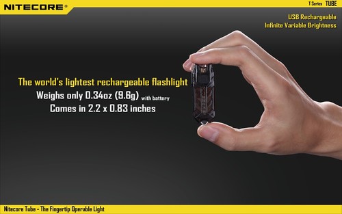 Nitecore Tube LED Work Flashlight 45 Lumen USB Rechargeable Keychain Light Torch - Picture 8 of 14