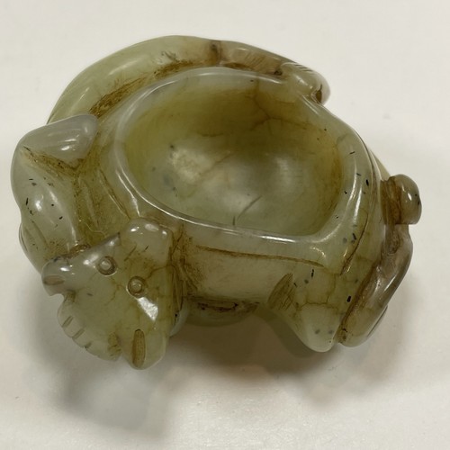 19th C. Hand Carved Chinese Jade Brush Washer Carved Dragon 2”x 1” 66 Grams - Picture 1 of 9