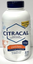Citracal Petites Calcium Citrate Supplement D3 375 Ct Exp 02/2027 New & Sealed