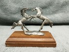 Vintage Pewter Rearing Horses Figurine — photo 1