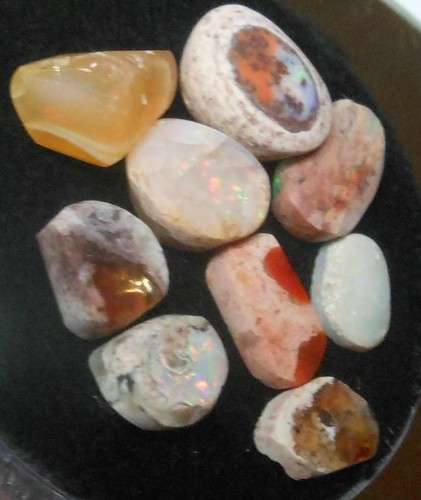 9pc Mexican Fire Opal unfinished preform matrix Lapidary Jalisco 17.70ct total - Picture 9 of 18