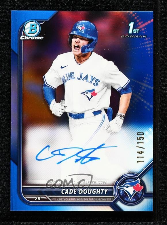 2022 Bowman Draft Chrome Pick Blue Refractor /150 Cade Doughty #CDA-CDY Auto