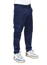 UK Men's Heavy Duty Cargo Combat Work Trousers Multi Pockets Black & Navy 28-56