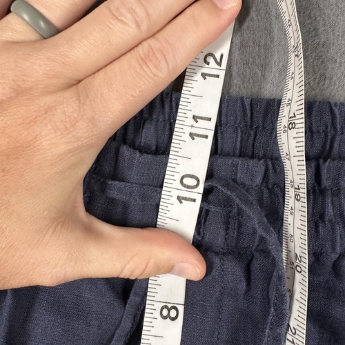 Tommy Bahama Linen Pants Womens XS Blue Drawstring Elastic Waist Wide Leg Beach - Picture 11 of 12