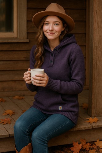 Carhartt Womens Purple Pullover Sweater Hoodie Knit Size XL - Picture 1 of 9