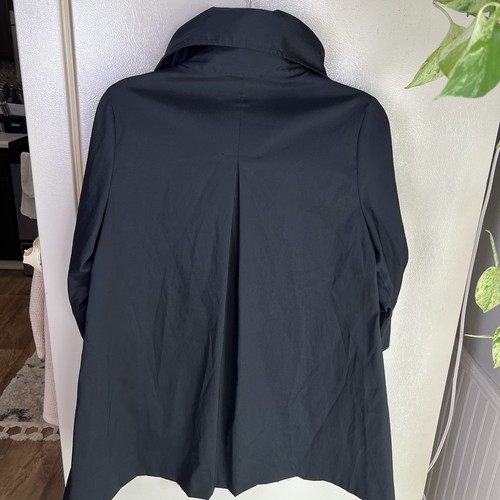 Joseph Ribkoff Women Black Swing Coat Jacket Size 8 Dramatic Collar Modern - Picture 20 of 22