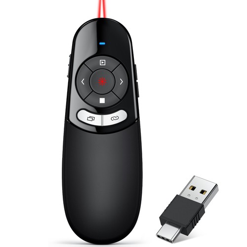 2.4GHz USB Wireless Presenter PPT Remote Laser Pointer For Laptop Mac,Computer - Picture 1 of 8