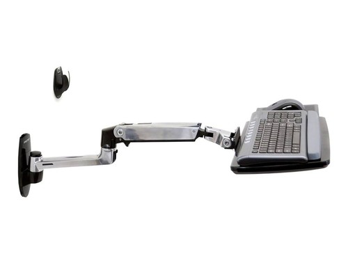 Ergotron - Bras de Clavier LX, Support Mural Plateau de Clavier Réglable - Alumi Poli
