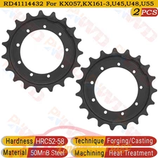 2X 19 Teeth 9 Holes Rear Sprocket For Kubota KX161-3 KX161-3S U45S U48-5 U55
