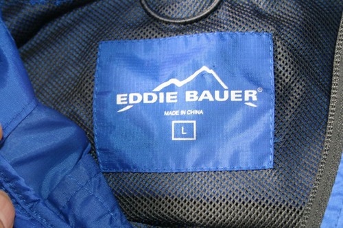 Eddie Bauer Packable Windbreaker Herren Large belüftete Regenjacke Kapuze EBTEKBELL! - Bild 6 von 15