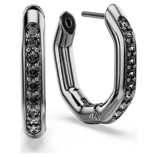 Swarovski Dextera Creolen, Achteckform, schwarz, rutheniumplattiert 5724586 - Bild 3 von 5