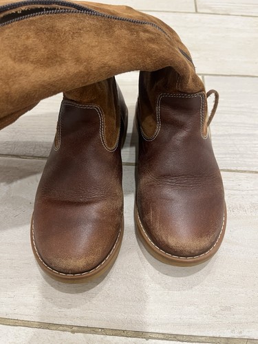 Petits Marcheurs Niñas Botas de Gamuza Talla 1-2 (pie de Largo 8”) Marrón Vaquera Western - Imagen 2 de 11