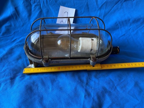 Original DDR Kellerlampe Bunkerlampe Fabrik Loft Design Lampe E 27 P43 Original - Bild 8 von 16