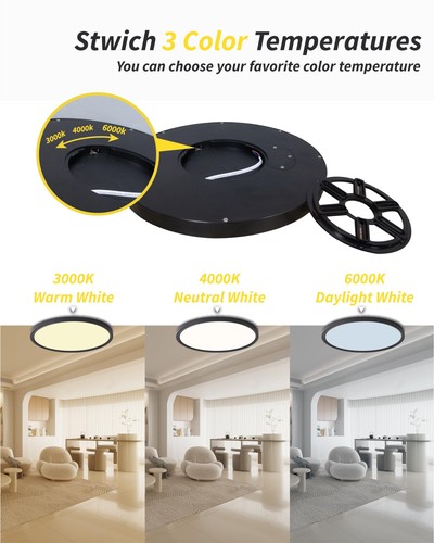 4Pack 16 Inch Led Flush Mount Ceiling Light,32W,3480LM,3000K/4000K/6000K 3CCT... - Bild 5 von 7