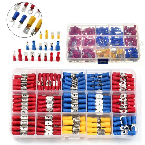 Kit de terminales de cable eléctrico aislados surtidos 1200x conectores de crimpado pala - Imagen 12 de 15