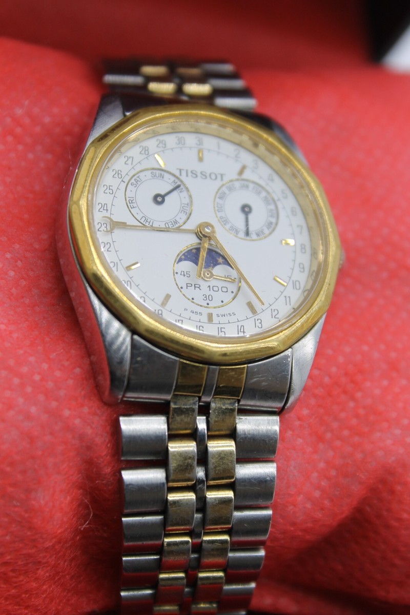 TISSOT P355/455 MOONPHASE TRIPLE CALENDAR DATE QUARTZ
