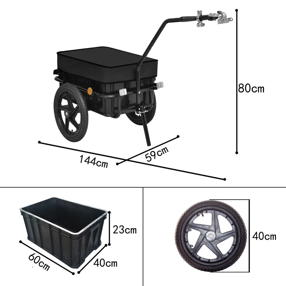 Fahrradanhänger Handwagen 60kg Transportanhänger Lastenanhänger Radanhänger - Bild 2 von 4