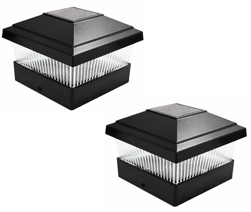 Garden Solar 2 pcs 5x5 White/Black/Copper Plastic Square Outdoor Solar Post Cap - Picture 13 of 29