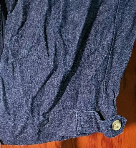 CJ Banks Womens Blue Pants Capri Plus Size 16W Linen Button Zip - Picture 2 of 11