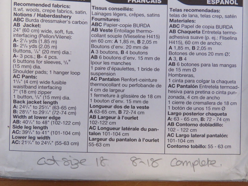 Burda 3625 Sewing Pattern Ladies Wide Leg Trousers Unlined Jacket Cut 8-18 - Picture 14 of 15