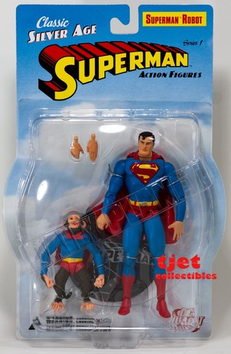 Classic Silver Age Superman Series 1 Superman Robot and Beppo DC Direct 2006 New