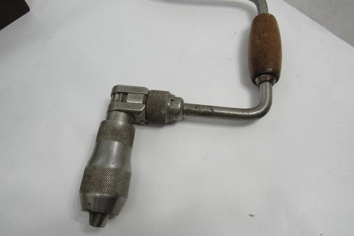 Vintage Challenge 10" Ratcheting Hand Bit Brace Drill Wood Handles USA Made - Picture 6 of 7