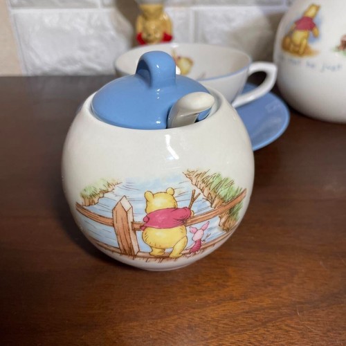 Set da tè Disney Winnie the Pooh teiera tazza da tè piattino brocca zuccheriera supporto uova - Foto 6 di 19