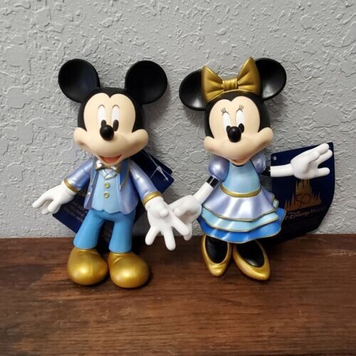 New Walt Disney World 50th Anniversary Mickey & Minnie Mouse Articulated Figure - Picture 1 of 1