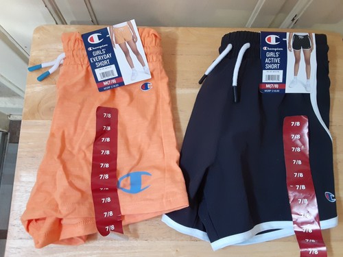 Champion Girls (TWO) Pair Shorts Size Medium (7-8)   NEW WITH TAGS - Picture 1 of 5