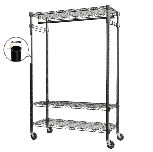 Heavy Duty Garment Rack Clothes Rolling Hanging Clothing Organizer 18"x 47"x 84" - Picture 8 of 8