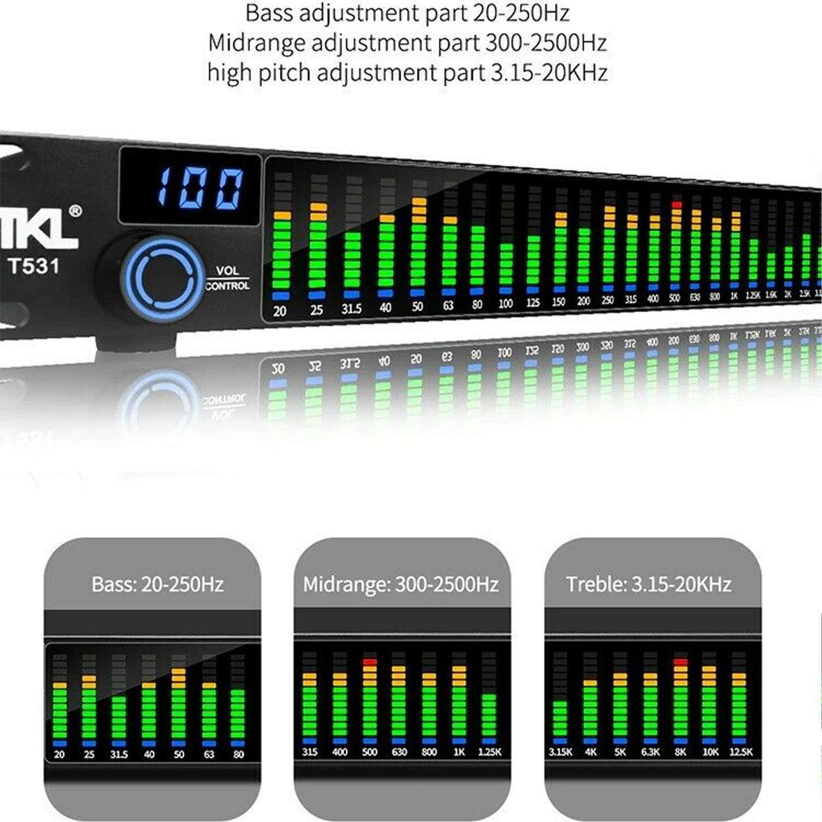 Details zu Digital Grafik T531 Equalizer Audio Musik LED-Spektrum Analysator 31-Band 300Ω Sonderpreis neue Arbeit