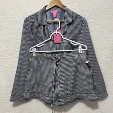 ISAAC MIZRAHI WOMEN’S PAJAMAS PJ SLEEPWEAR SET SHORT BLUE WHITE STRIPE SZ M NWT