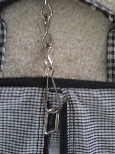 Hanging Garment Bag Black Checker Pattern w/Long Zipper Foldable 3 LG Pockets  - Picture 8 of 10