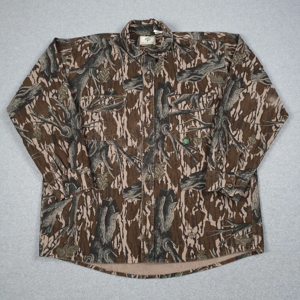 Vintage Mossy Oak Set Men XL Treestand Camo 90s Made in USA Hunting Shirt Pants - Image 2 of 4