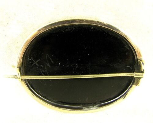ANTIQUE MICRO MOSAIC BROOCH *12K GOLD* *ROSES* LARGE c.1840 - Picture 3 of 4