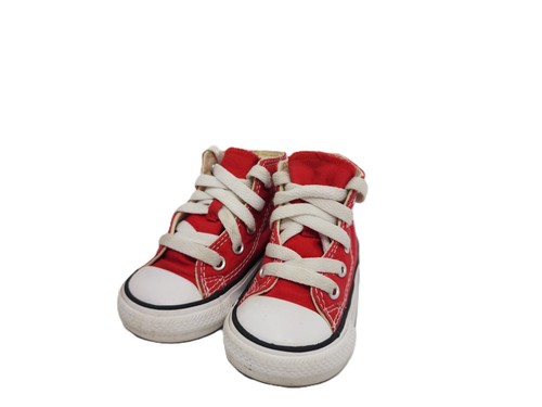 Zapatillas deportivas Converse Chuck Taylor All Star Hi Top rojas blancas para niños pequeños talla 4 - Imagen 4 de 11