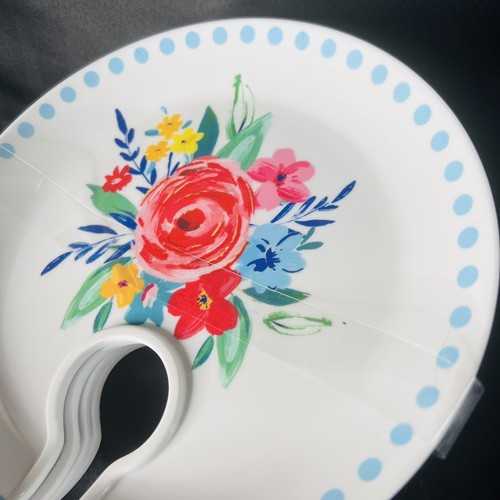 Pioneer Woman Mingling Board Set ( 4-Appetizer Plates) Holds Wine Glass Colorful - Picture 5 of 8