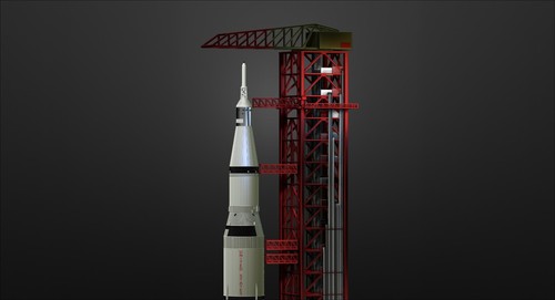 Nasa Saturn V Rocket and Launch Pad Apollo 3D model, file STL OBJ for 3D Printer - 第 6/24 張圖片