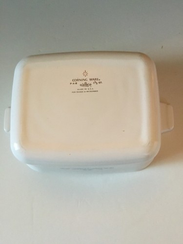 VINTAGE CORNING WARE BLUE CORNFLOWER P-4-B CASSEROLE DISH 7 x 5 1/2 x 3 NO LID - Picture 4 of 5