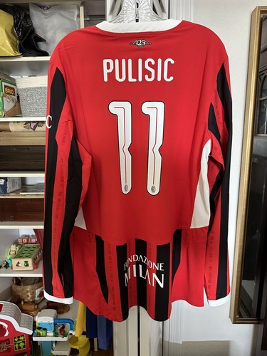 AC Milan 2024 2025 Home Kit Shirt Puma Player Spec XL Pulisic 11 Long Sleeve
