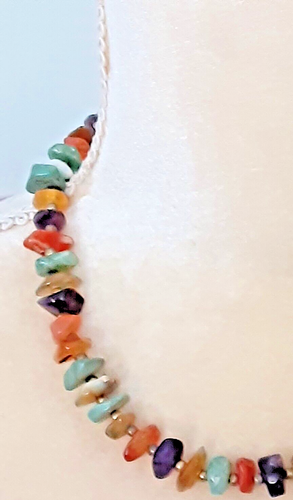 Collar astillas ágata multicolor 18" tonos naturales - Imagen 2 de 2