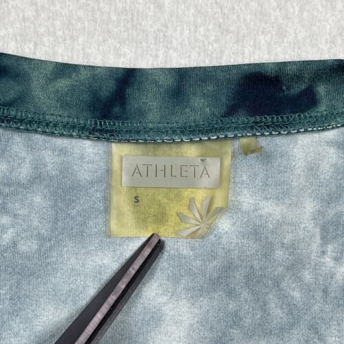 Abito Athleta donna piccolo verde finto avvolgente hippie tie dye festival donna boho - Foto 10 di 13