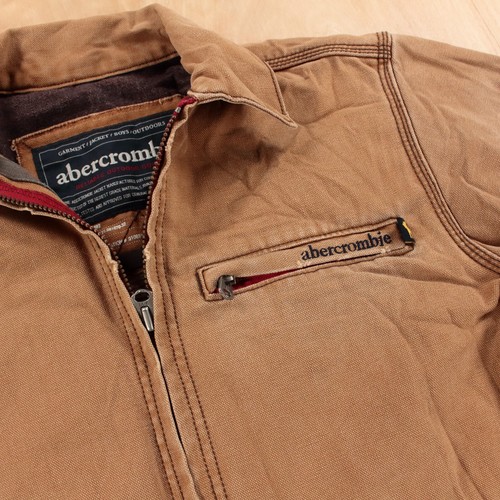 vtg y2k abercrombie blanket lined canvas work jacket XL youth kids boys detroit - Picture 4 of 8