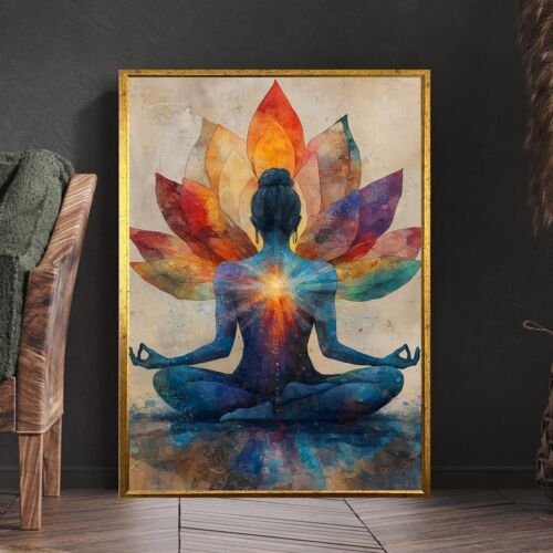 Chakra Energy Meditation Wall Art, Spiritual Zen Yoga poster no frame - Picture 3 of 4