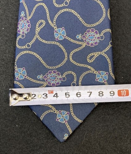 Vintage CHANEL PARIS  Navy SILK TIE -Made In Italy - Picture 6 of 24
