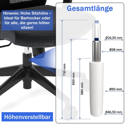 Bürostuhl Gasfeder Gasdruckfeder Feder Sessel Hocker Drehstuhl vom FACHHÄNDLER - Bild 18 von 18